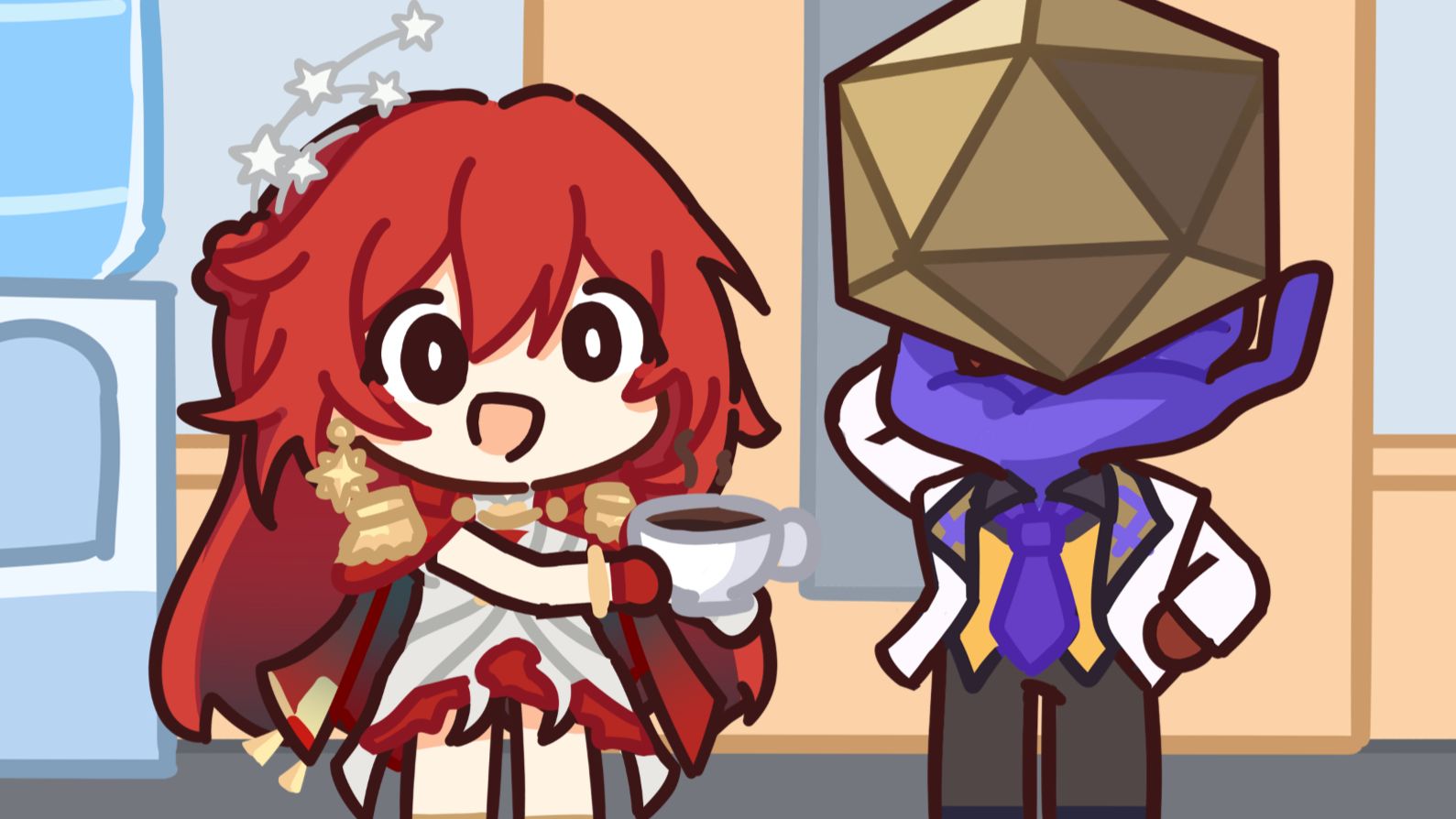 姬子：爹地，辛苦，喝咖啡!