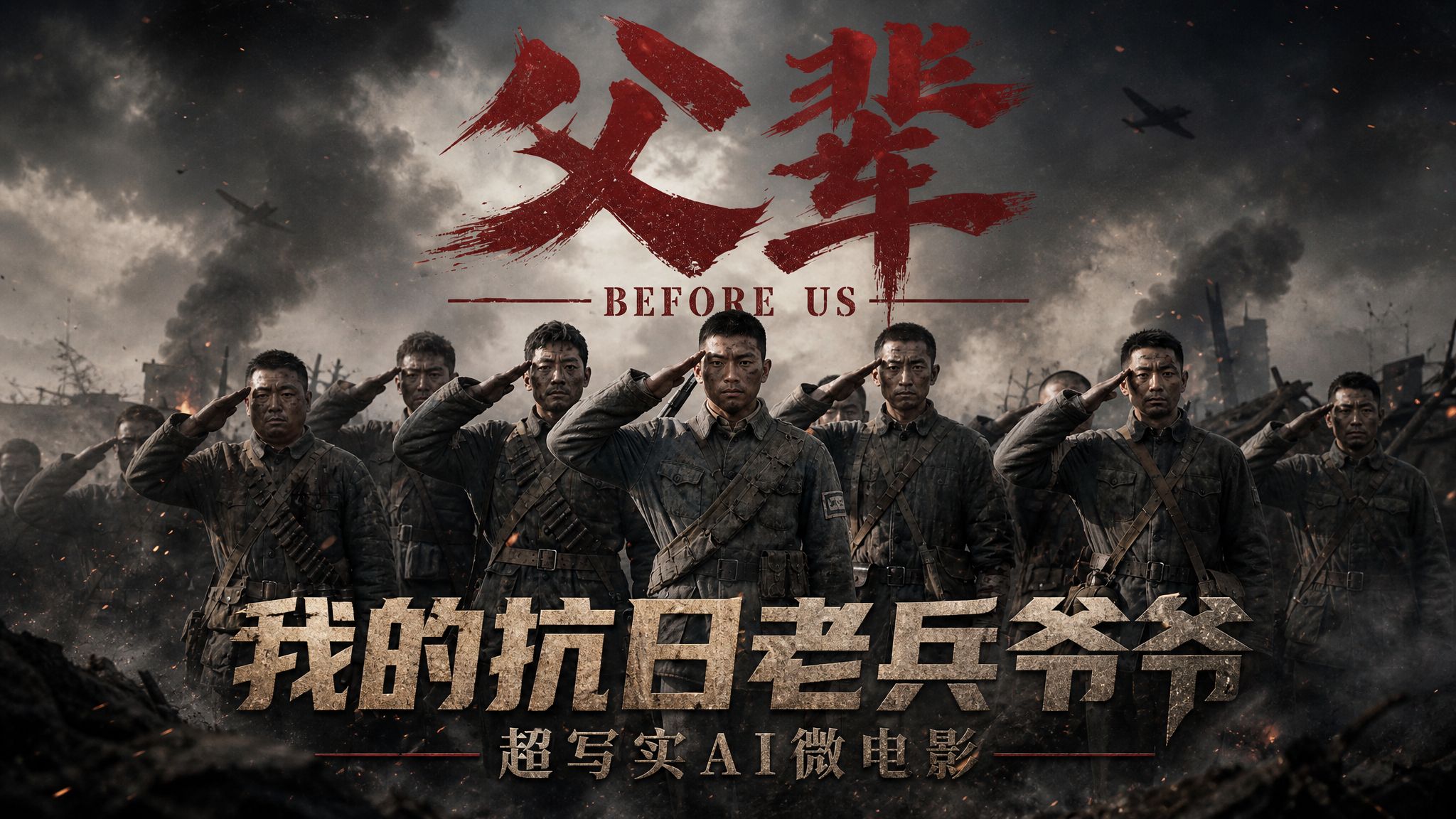 我的抗日老兵爷爷，超写实AI微电影《父辈》【AI全民制作人】#SpecialForAAIFF