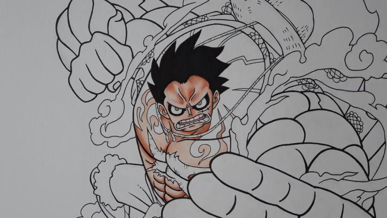 粉丝手绘《航海王(one piece)人物—蒙奇·d·路飞