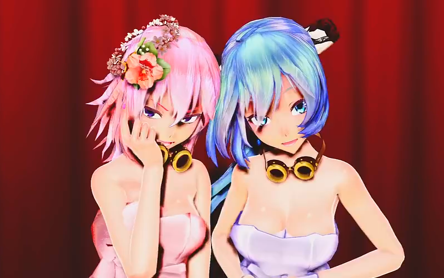 【mmd】luka,miku—emotions