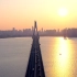 湛江市海湾大桥航拍 海湾大桥日落美景