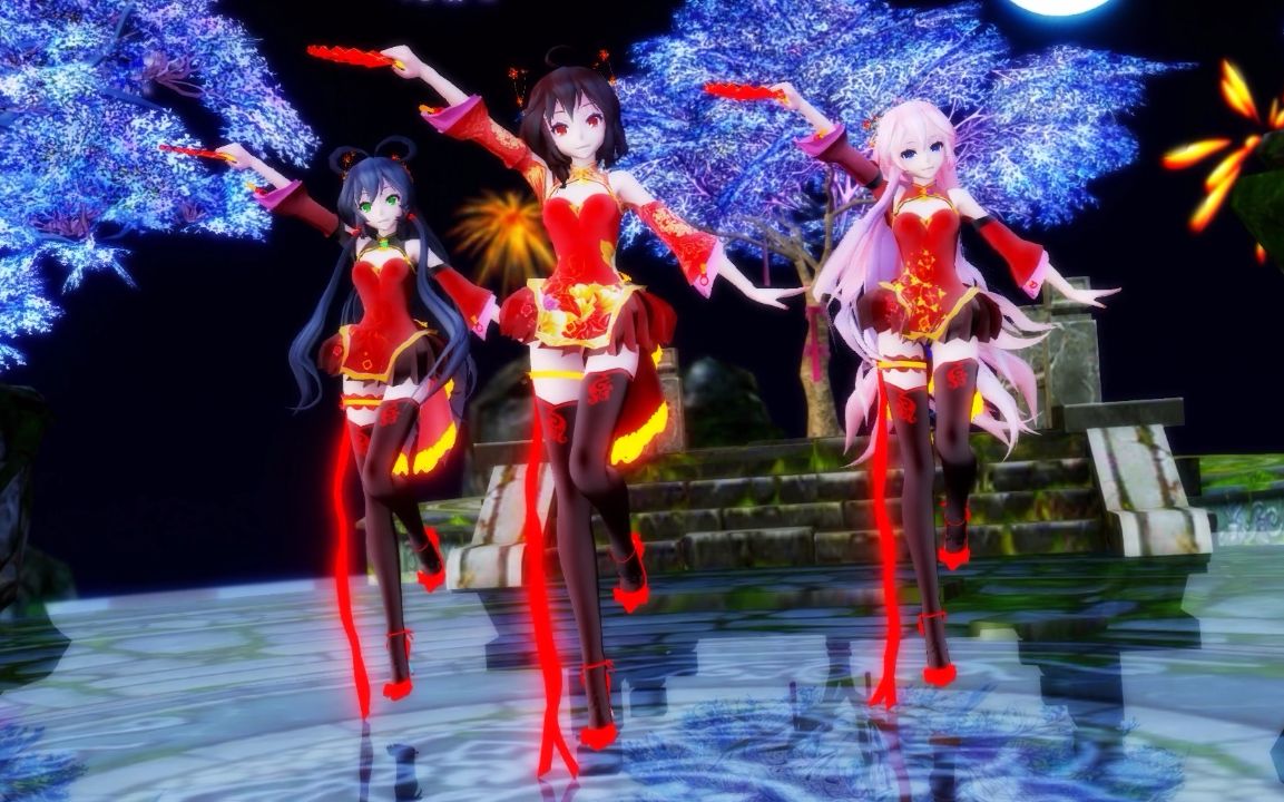 [mmd]寄明月(p1·sing女团唱,p2·乐正绫唱)