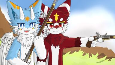 【屑福瑞/场景/半身】野外练习射击的二人