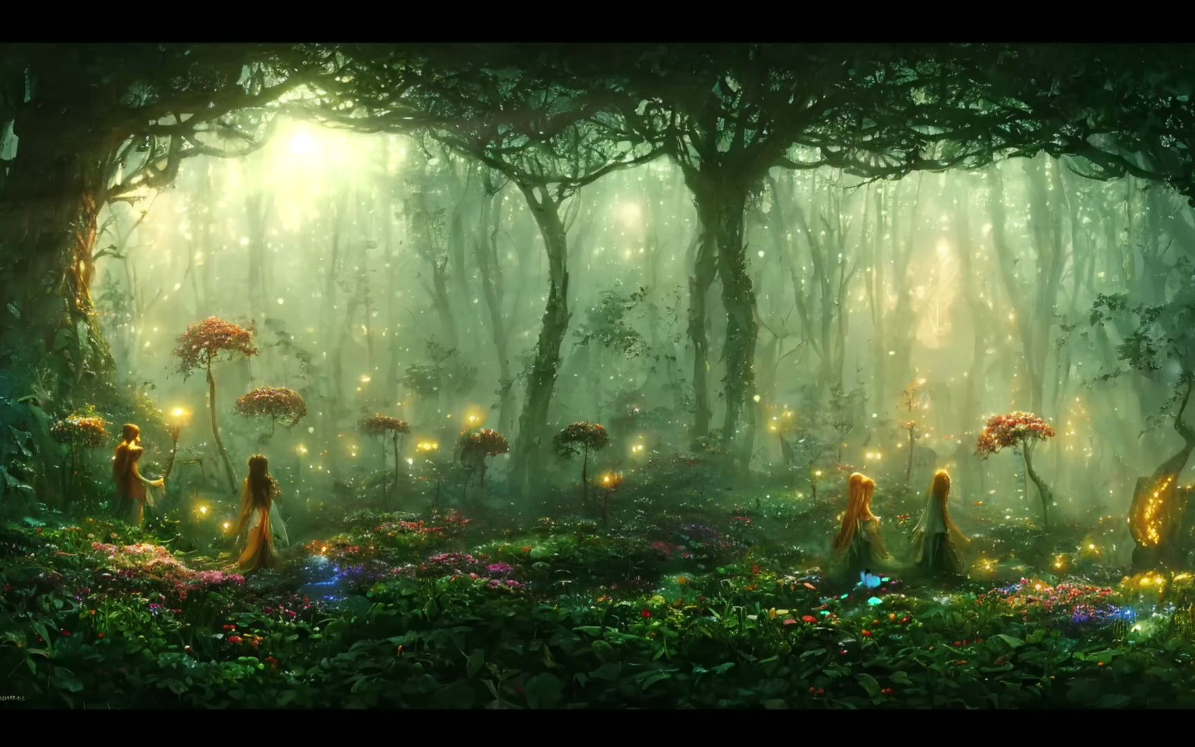 [4K UHD] 精灵之地。魔法森林里梦幻般的音乐。梦幻般的氛围 冥想，平安，健康，集中