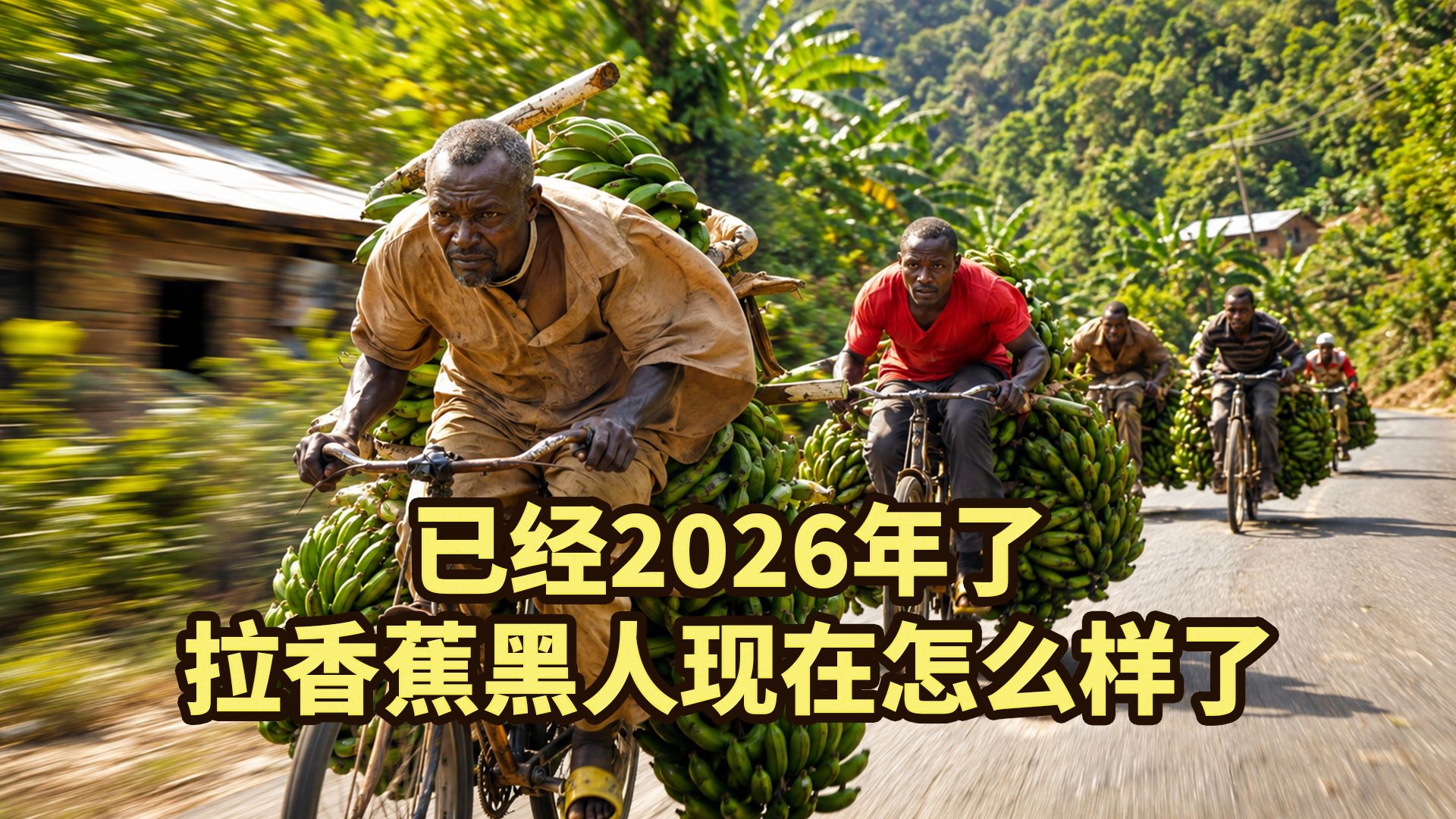 自行车拉100公斤跑的比起汽车快，他们拉香蕉玩起了速度与激情
