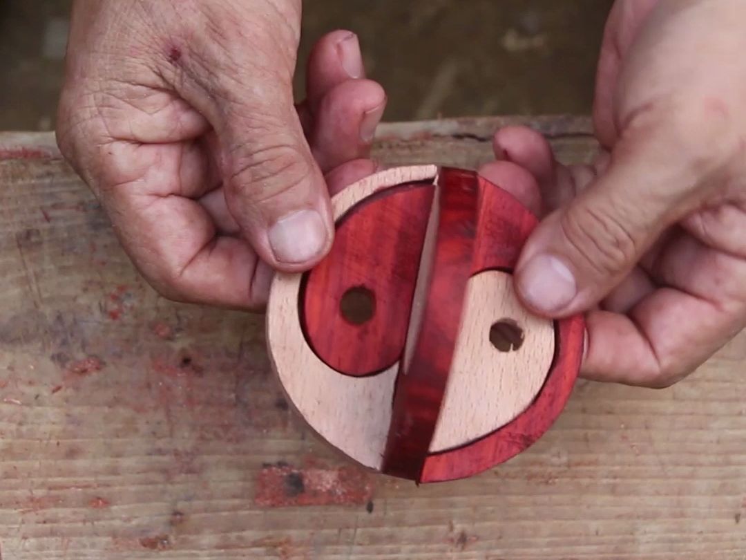 木质八卦锁，制作简单，极具中国美学