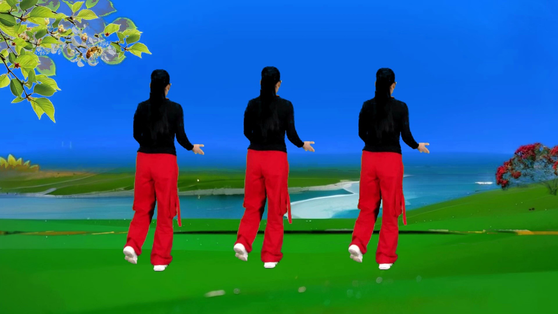 热歌广场舞《一首想家的歌》64步，背面演跳