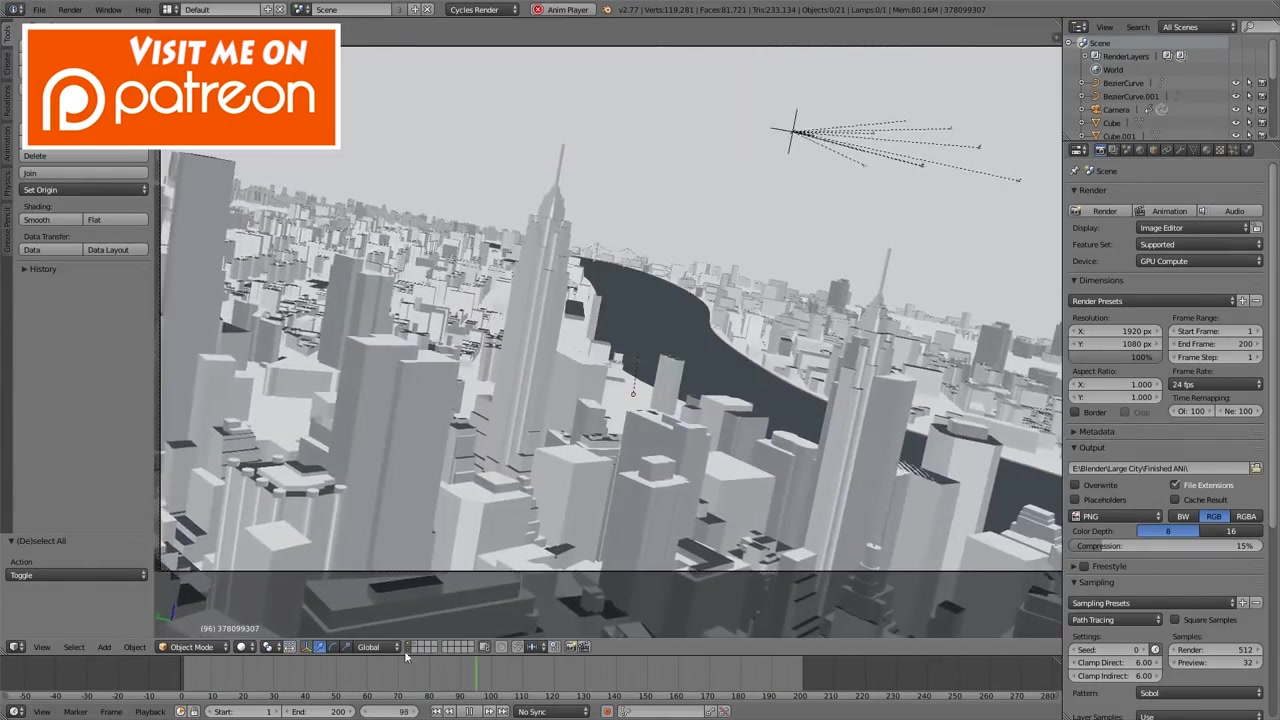 【教程】blender制作逼真城市(cg geek无字幕)