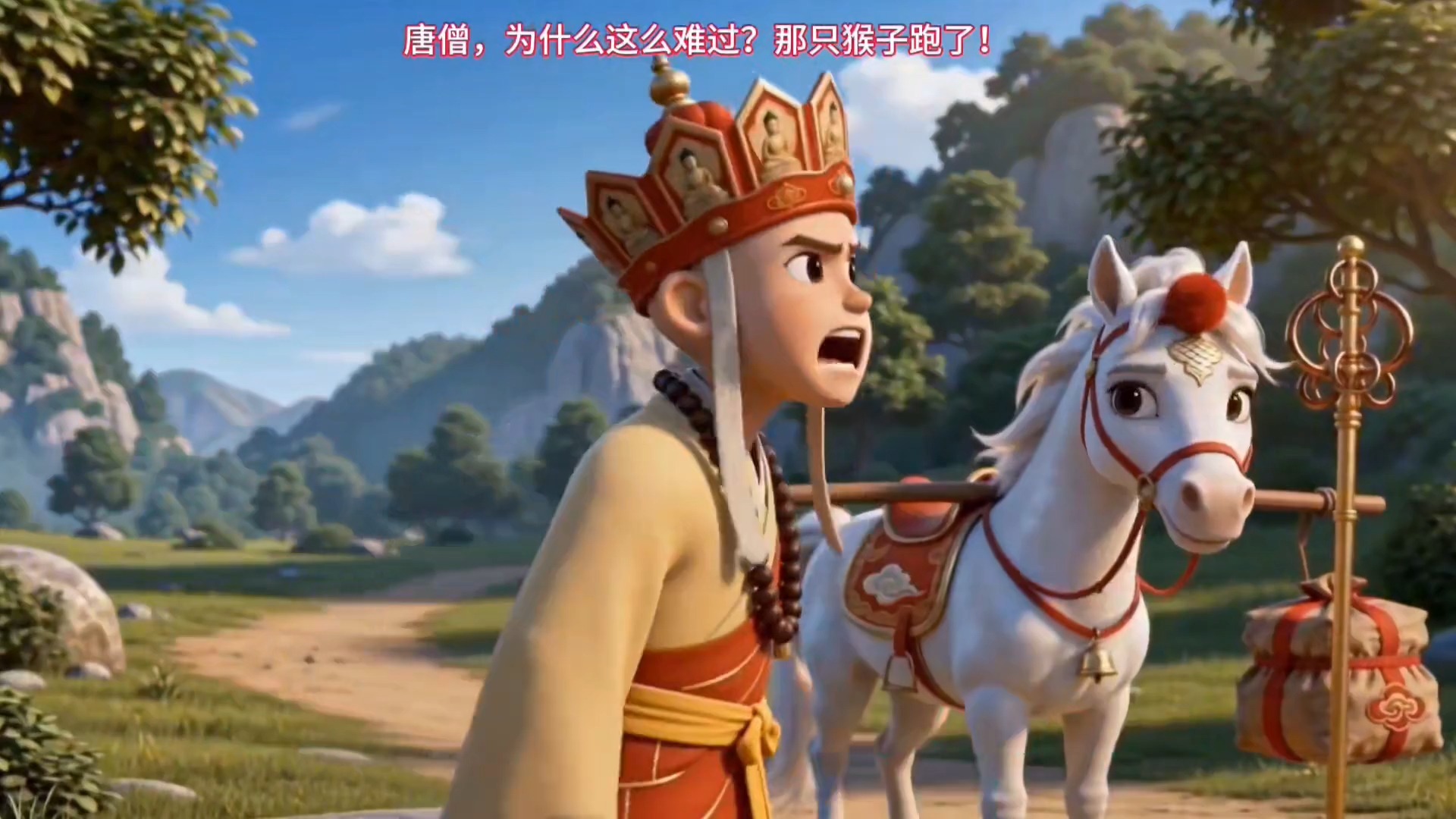 【英文磨耳朵】【西游记】第27集 AI动画片 英文版 中英文双语字幕