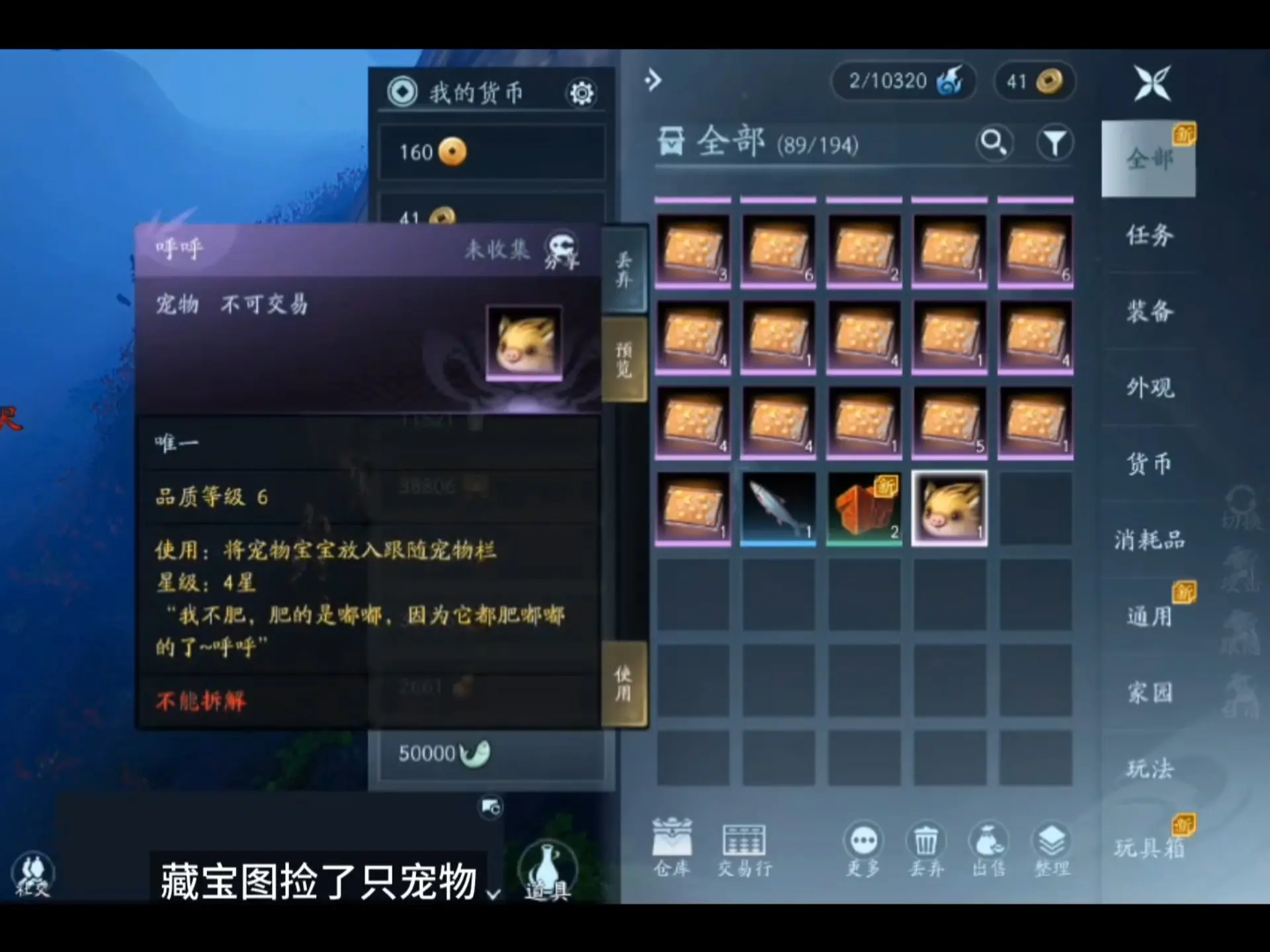 『剑三无界』藏宝洞抓了只宠物