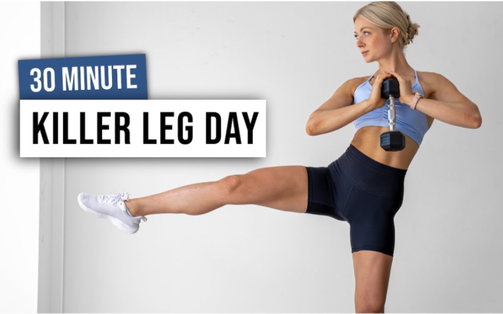 【growingannanas】30分钟杀手级臀腿HIIT（虐腿日）需哑铃_哔哩哔哩_bilibili