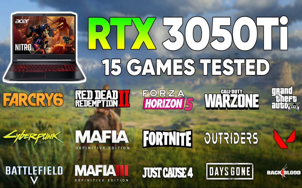 RTX 3050 Ti 笔记本电脑在15款游戏中的表现