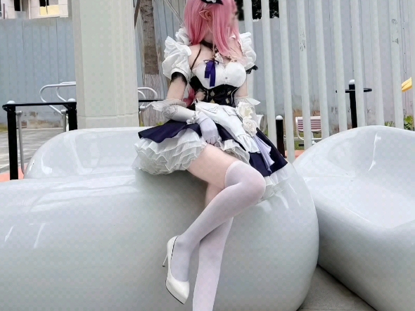 Cute girl with pink hair