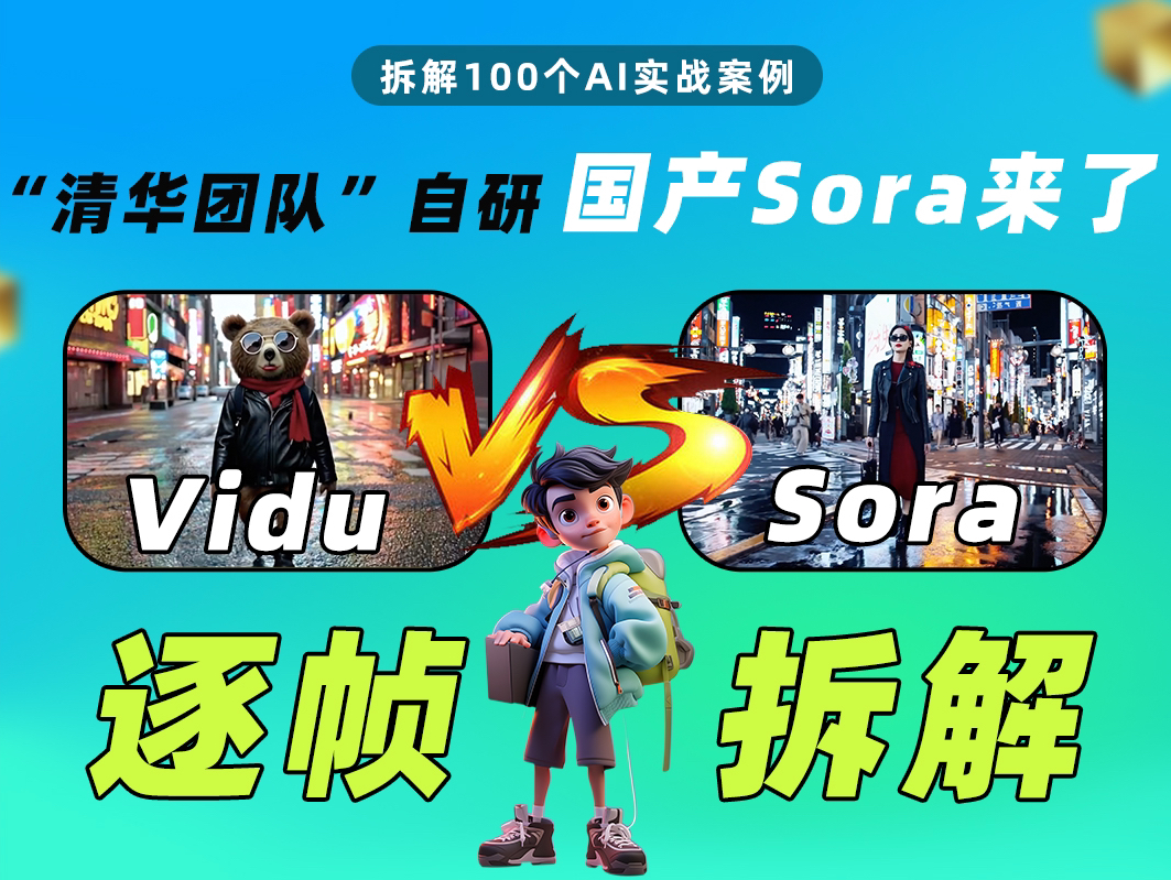 “清华团队自研”国产Sora——Vidu，逐帧拆解两者差距！
