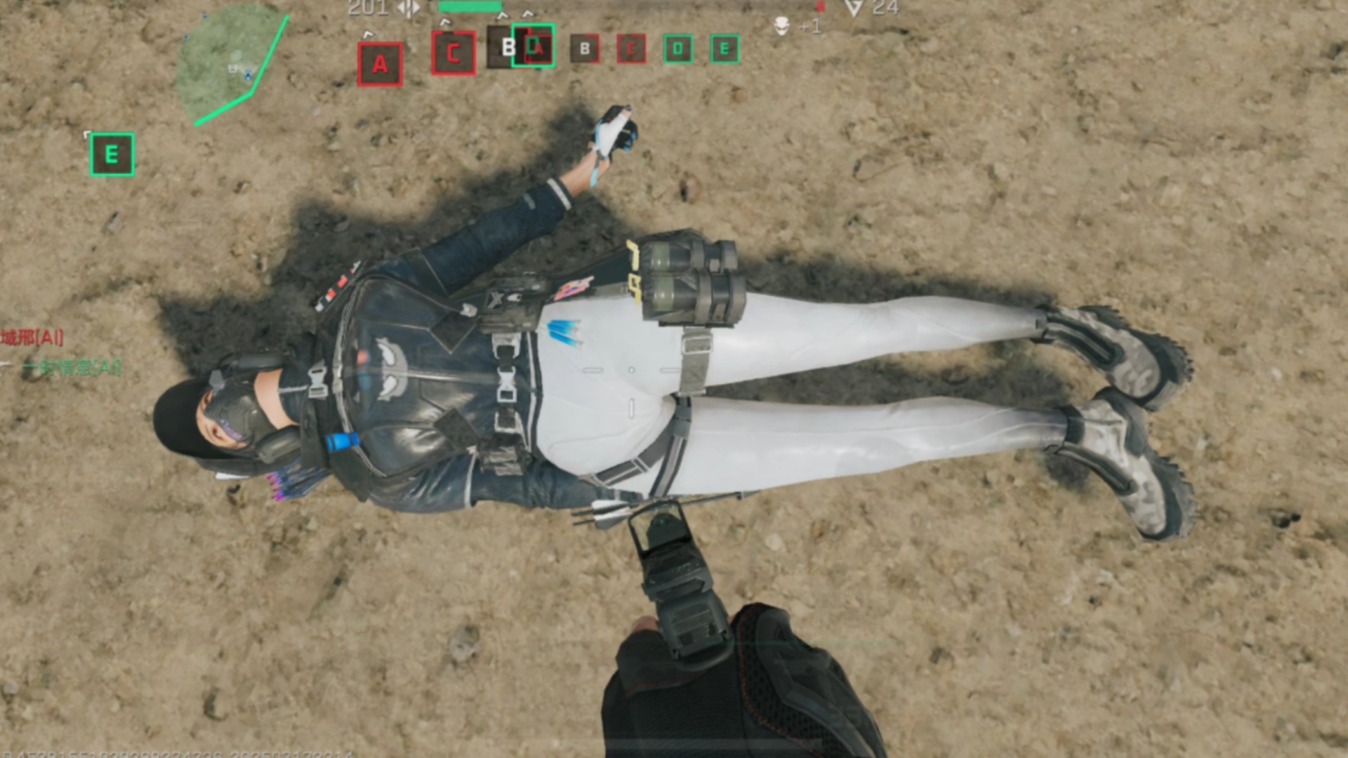 三角洲行动 露娜-黑·天际线 大战场倒地姿势及布娃娃展示