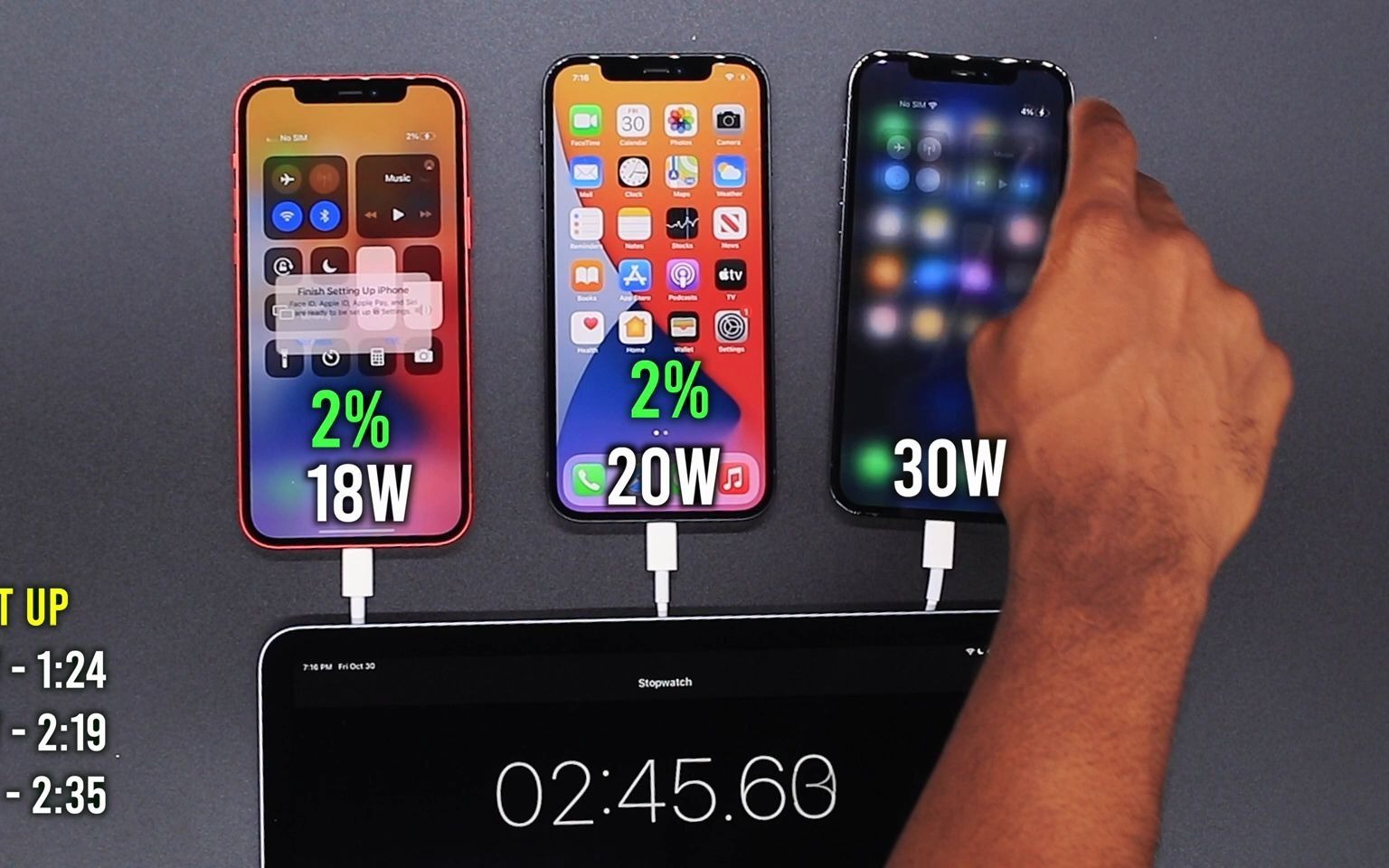 【苹果测评】iPhone 12 充电速度测试 |18w vs 20w vs 30w 有线充对比 Magsafe无线充电