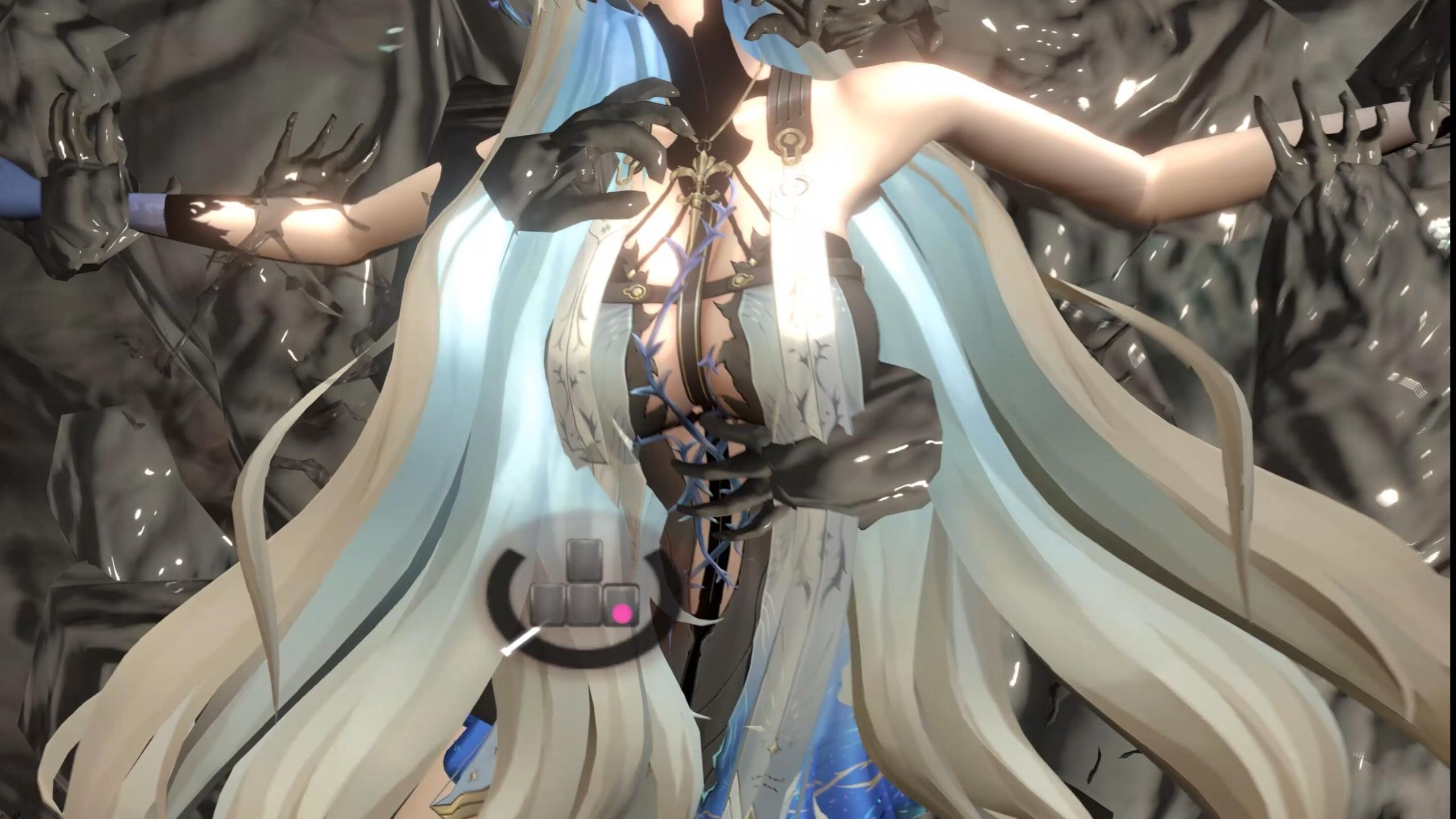 弱小的芙露德莉斯被水泥墙缠住没有了力气