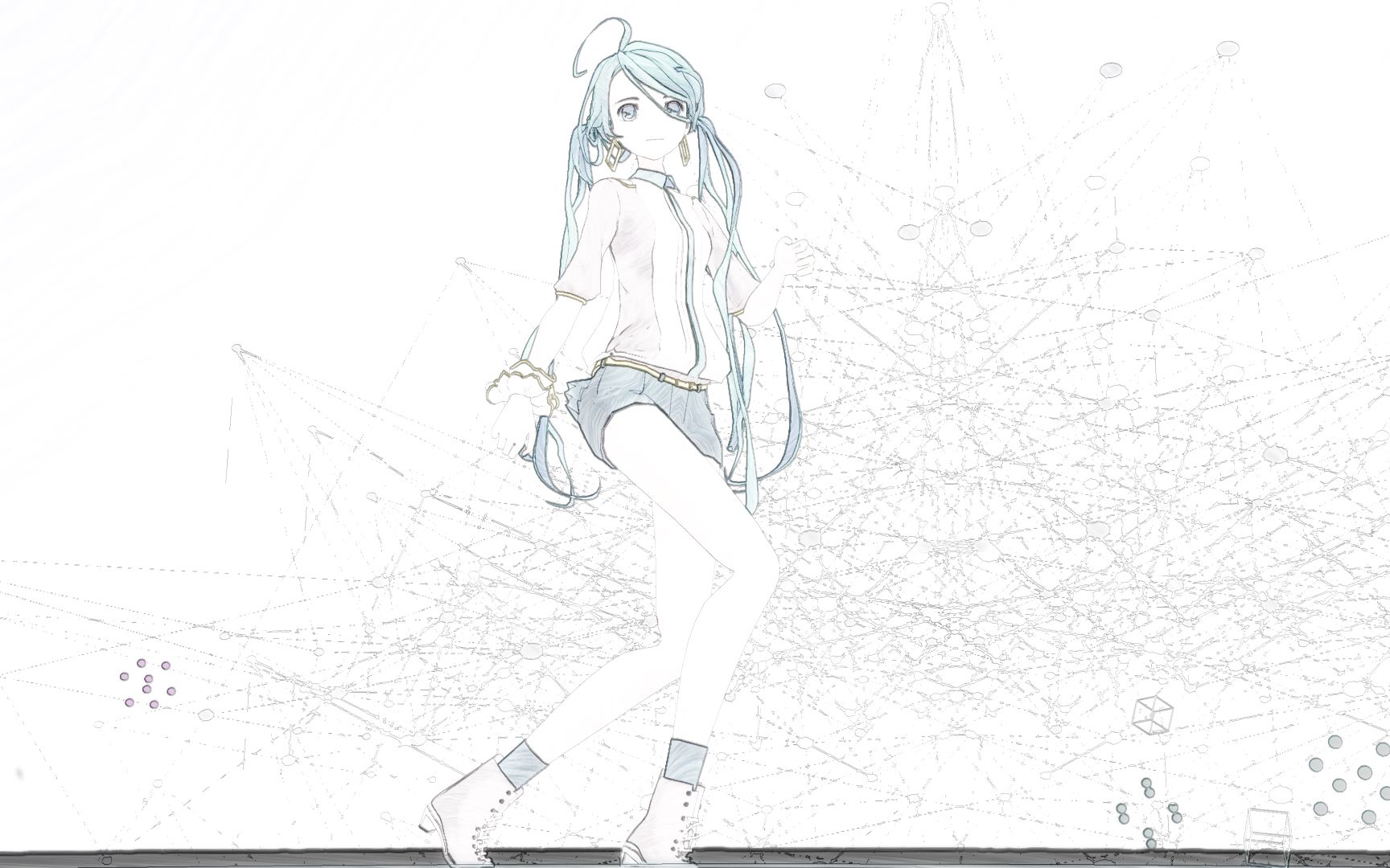 【mmd】seve鬼步舞.手绘风初音.满满的壁纸哇.
