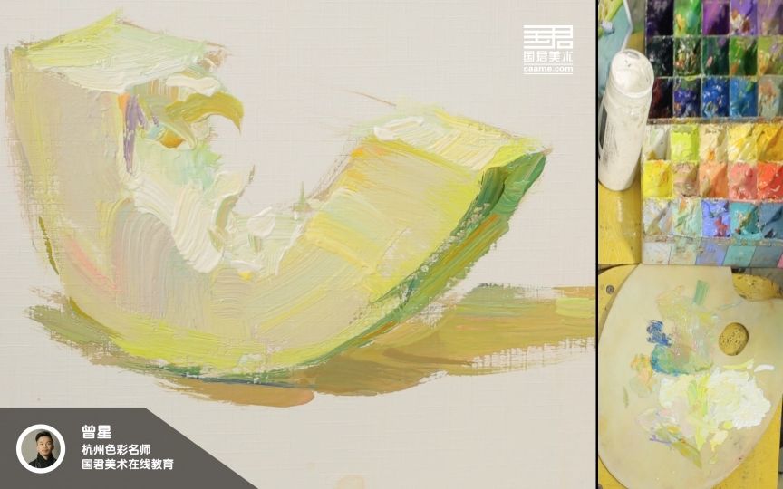 国君美术色彩静物单体一片冬瓜曾星
