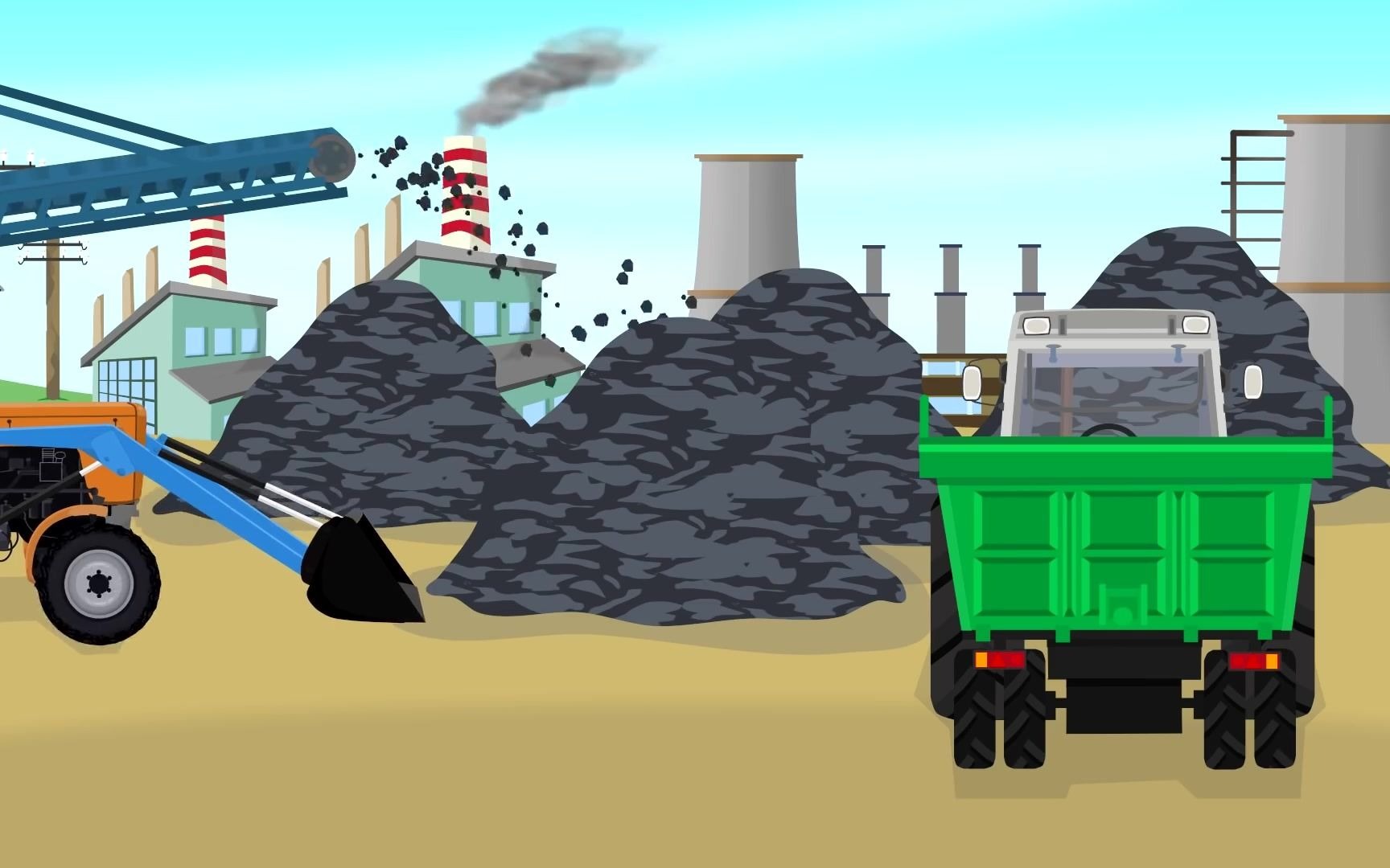 挖掘机矿场挖矿&苹果园收苹果&夜晚外星人来啦#淘气宝宝立刻安静下来的哄娃神器#挖掘机&工程车儿童动画