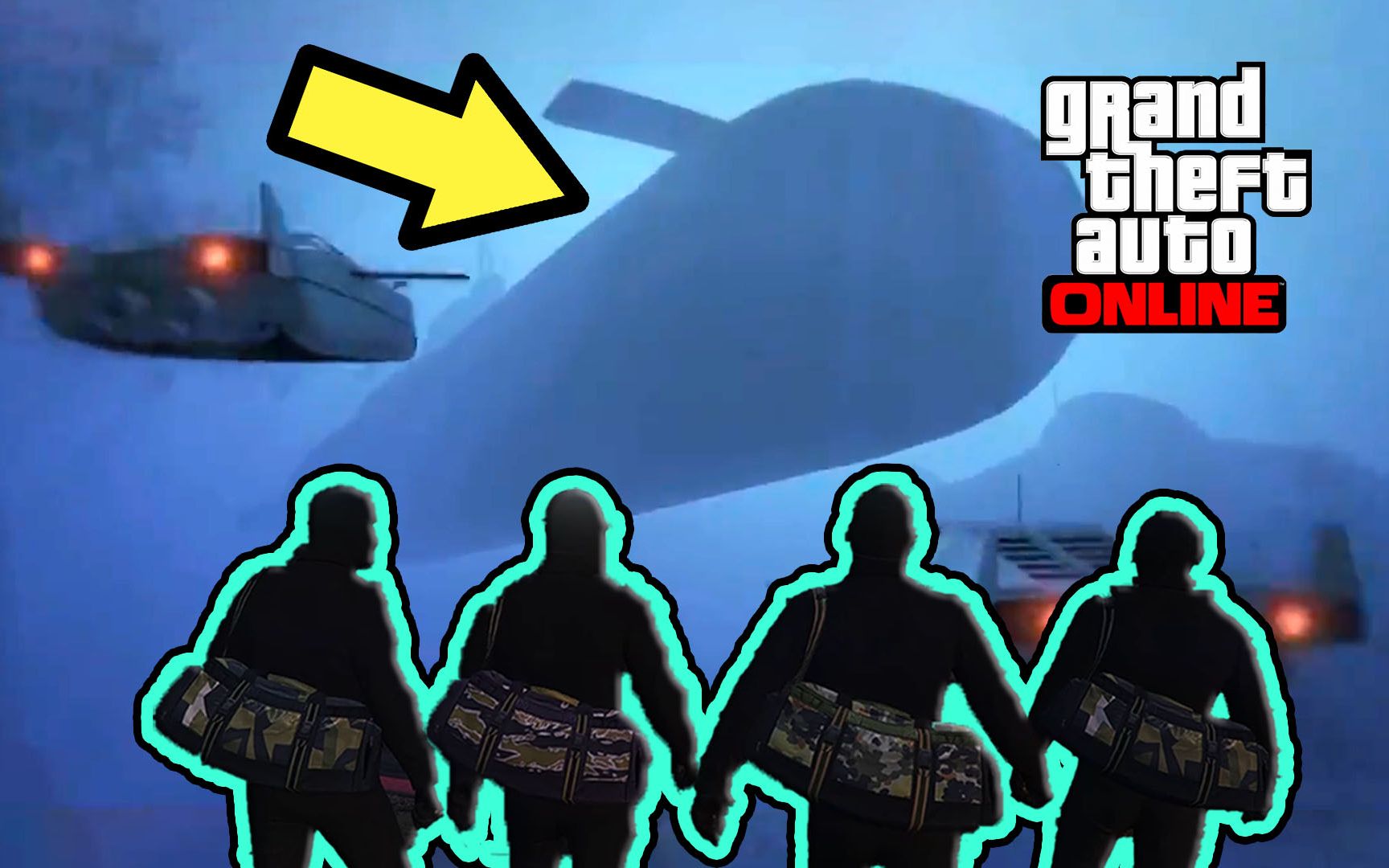 【GTAOL】四大海王联合抢劫核潜艇 波格丹危！-黑黑苹果酱-黑黑苹果酱-哔哩哔哩视频
