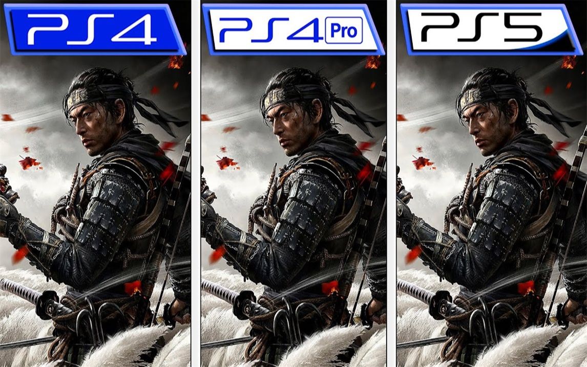 《对马岛之鬼》 PS4 vs PS4 Pro vs PS5   游戏画面对比+帧数对比      4K 60帧视频