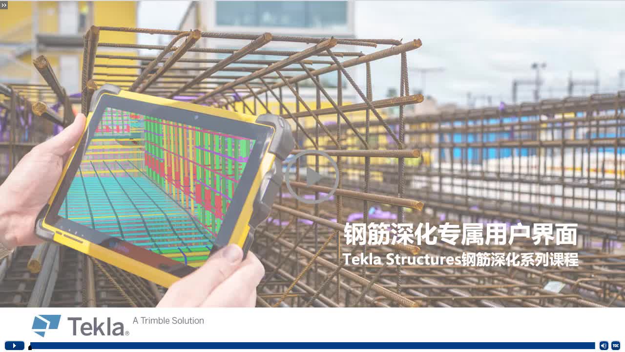 Rebar Elearning 1 | Tekla 2020钢筋深化用户界面