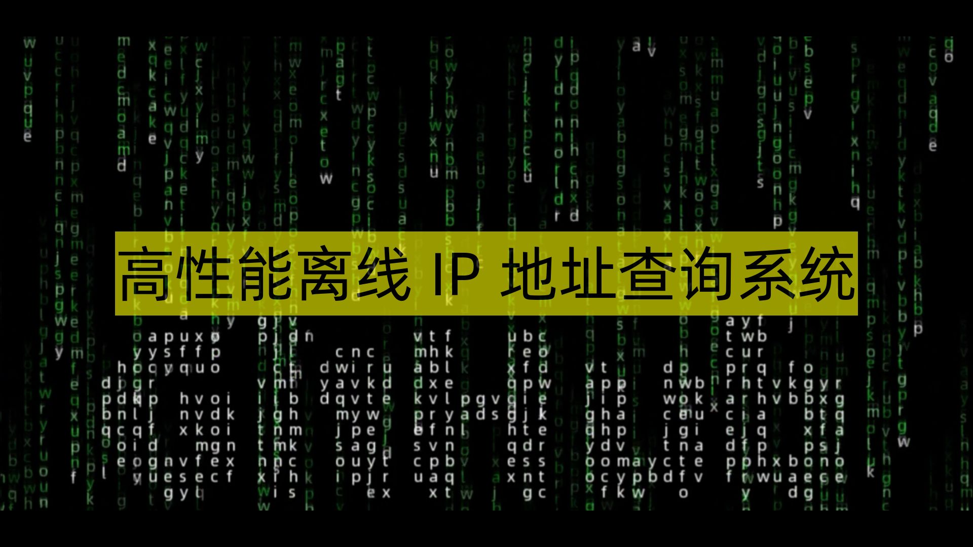 高性能离线 IP 地址查询系统