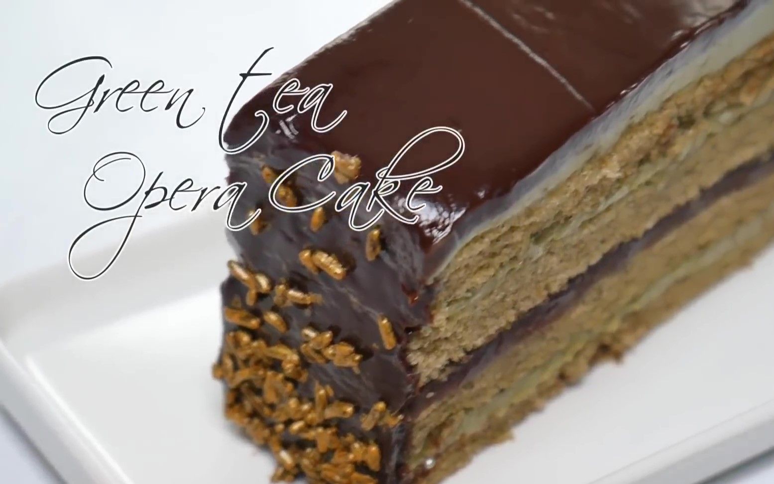 Mongbche 绿茶红豆歌剧院蛋糕 Green Tea Opera Cake 哔哩哔哩 つロ干杯 Bilibili