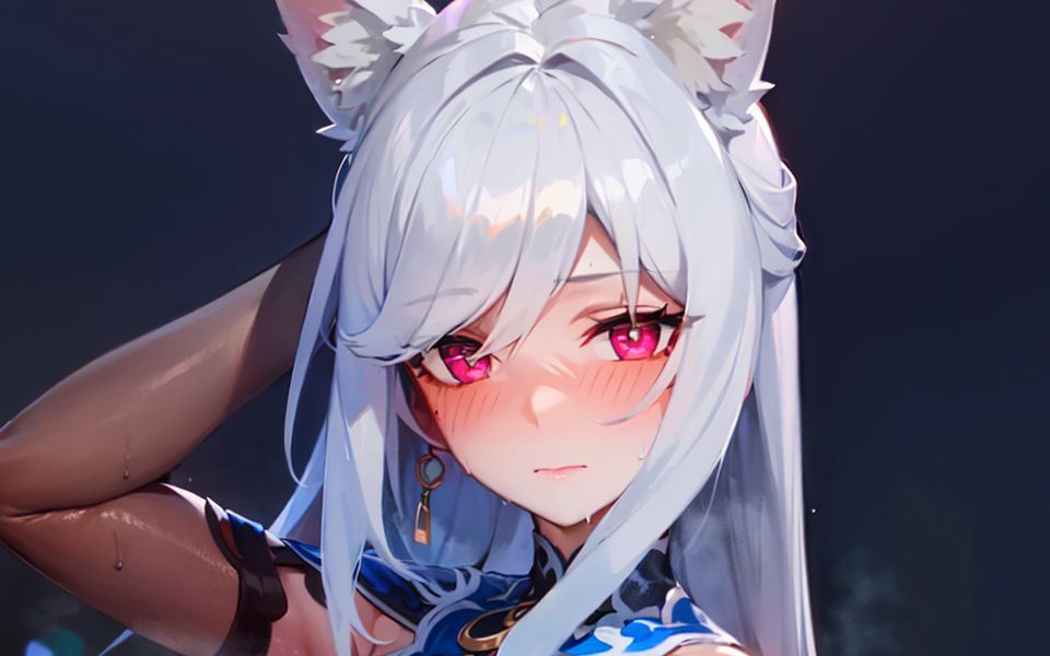 [AI Animation] White-haired Kitsune Mirror Stream ❤️