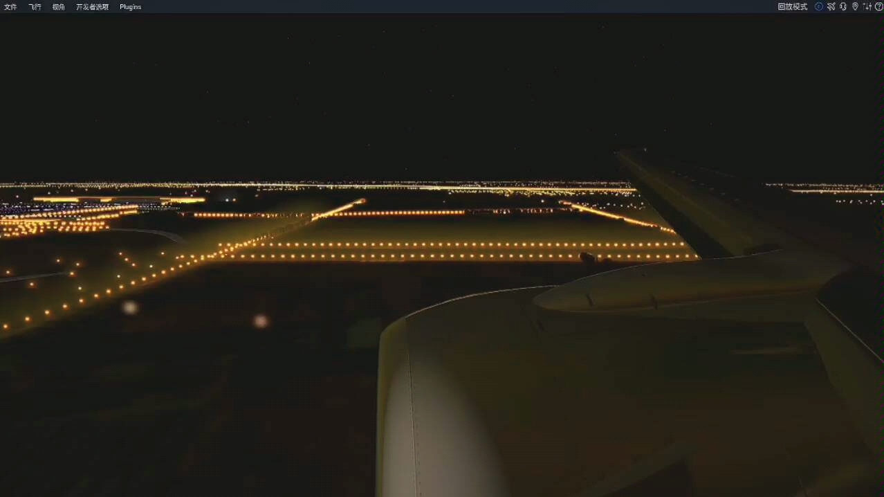 xplane11夜晚降落北京大兴国际机场感受夜幕后大兴艳丽的色彩我爱你