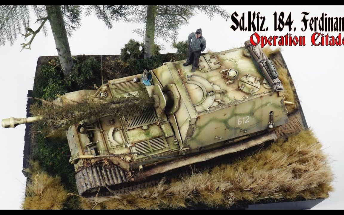 Sd.Kfz.184.堡垒行动中的费迪南坦克歼击车#二战模型场景制作