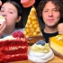 【Tati 】吃播 马卡龙&莓果红丝绒蛋糕&芒果慕斯蛋糕&巧克力蛋糕&奶油挞