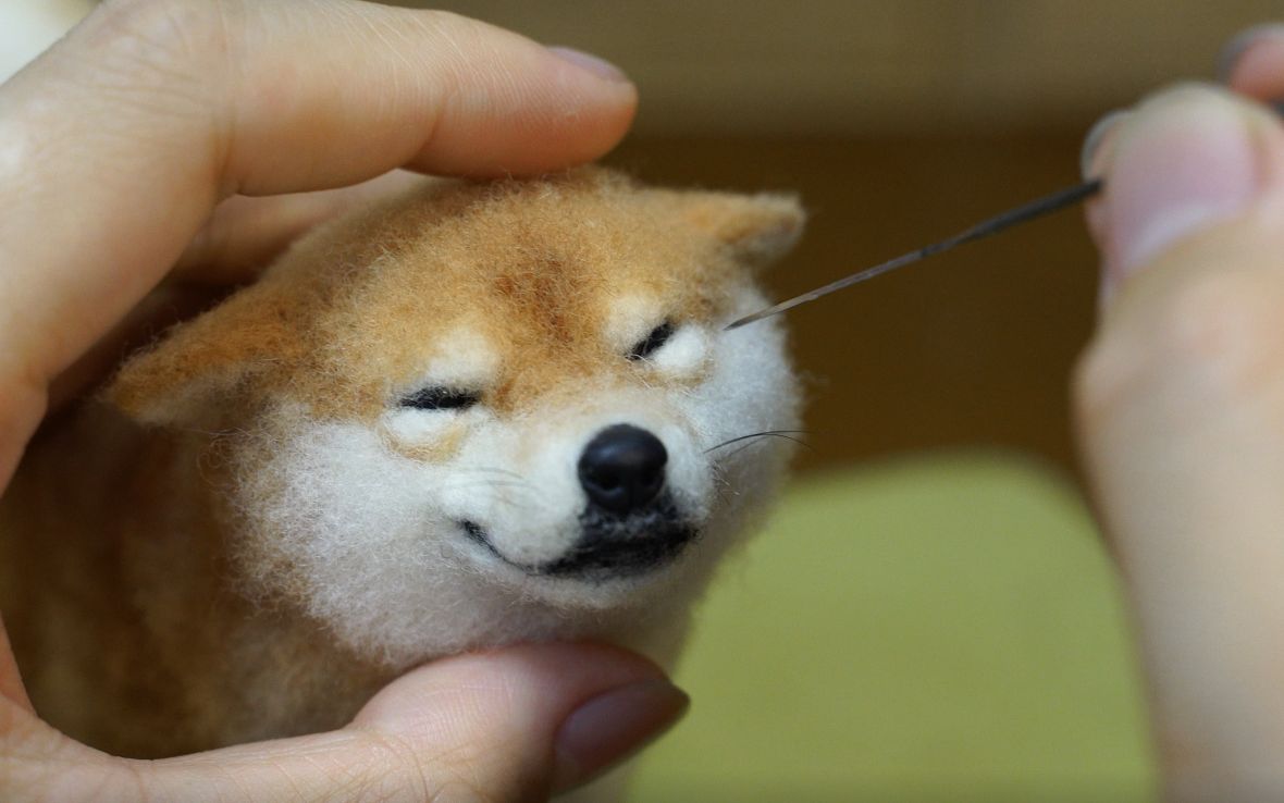 【羊毛毡】用羊毛戳一只不可以瑟瑟狗U•ェ•*U