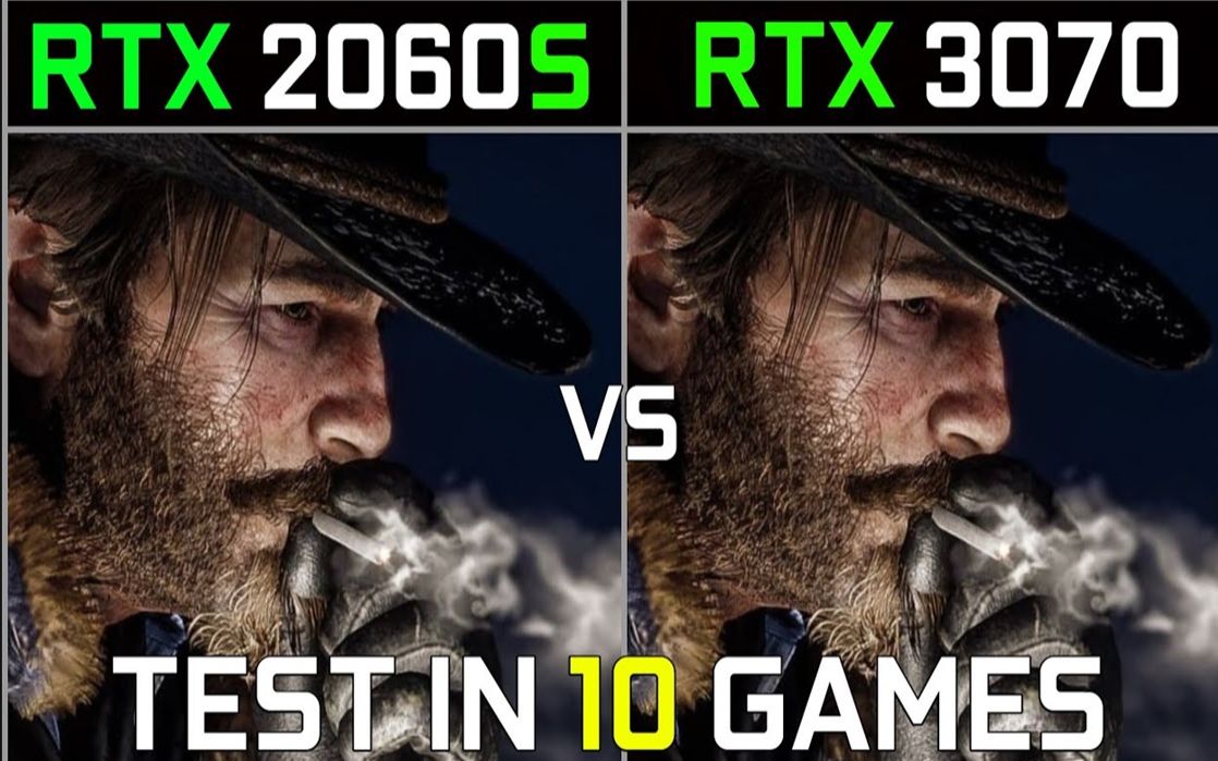 RTX 2060 Super vs RTX 3070 显卡游戏性能测试对比（1080P分辨率，CPU