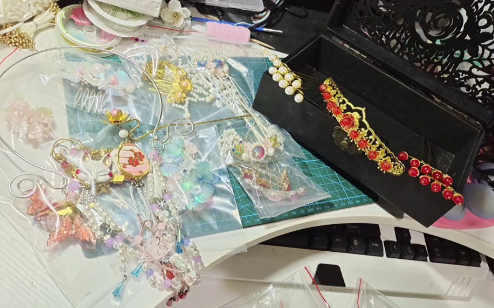 入坑簪娘的第一次综合 头饰簪子_哔哩哔哩_bilibili