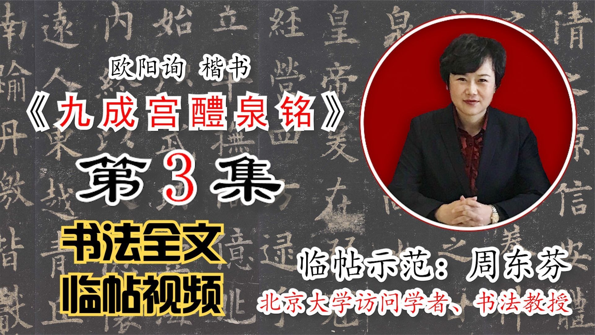 欧阳询楷书《九成宫醴泉铭》全文【周东芬书法临帖视频】第3集