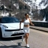 哈萨克斯坦极氪001美女不怕冷啊，雪山运动跑步。