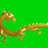 【绿幕素材】3D黄金龙特效视频素材，高清无水印