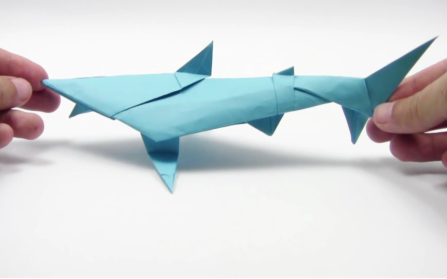 折纸—鲨鱼 origami shark - yakomoga origami tutorial (1)