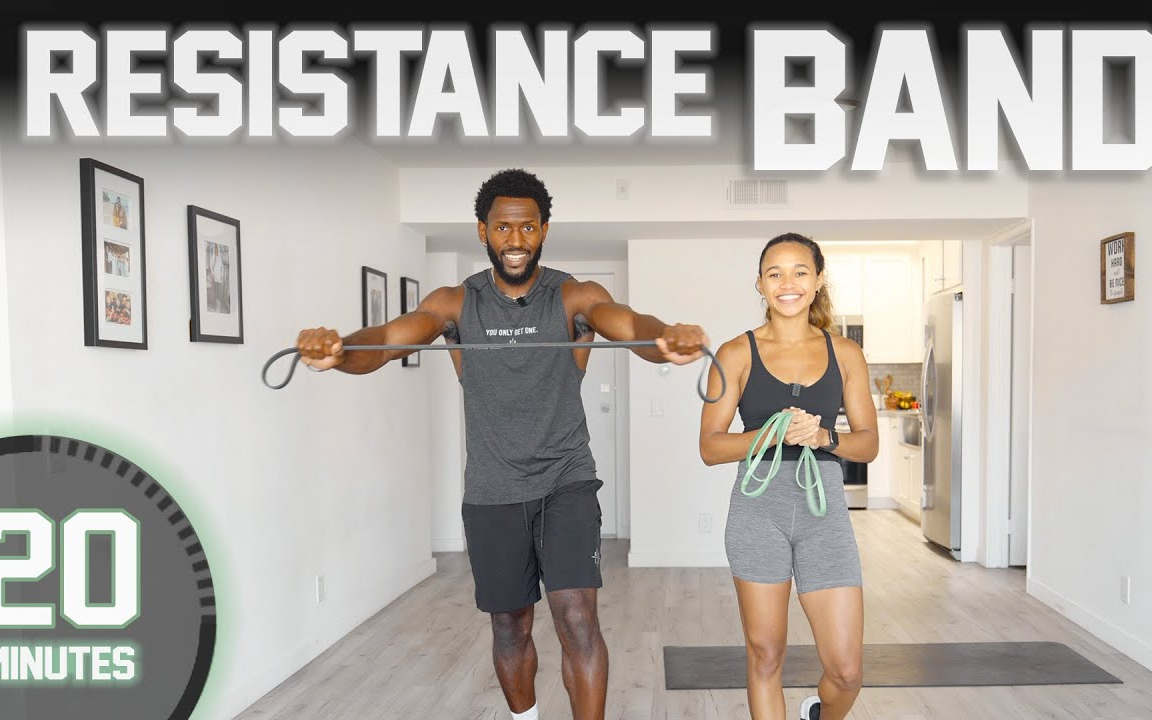 【Juice & Toya20分钟全身阻力带训练 力量训练】_哔哩哔哩_bilibili