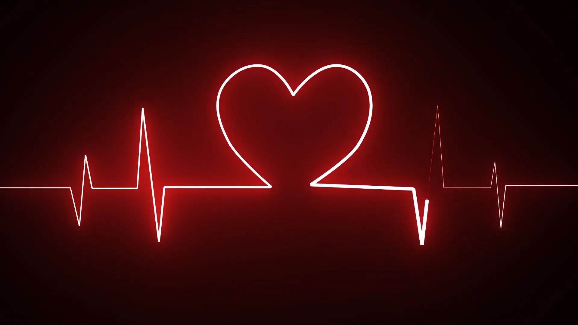 【舞台背景】15-心电图霓虹爱心系列动态循环视频背景❤️ 浪漫梦幻舞蹈晚会年会循环动画