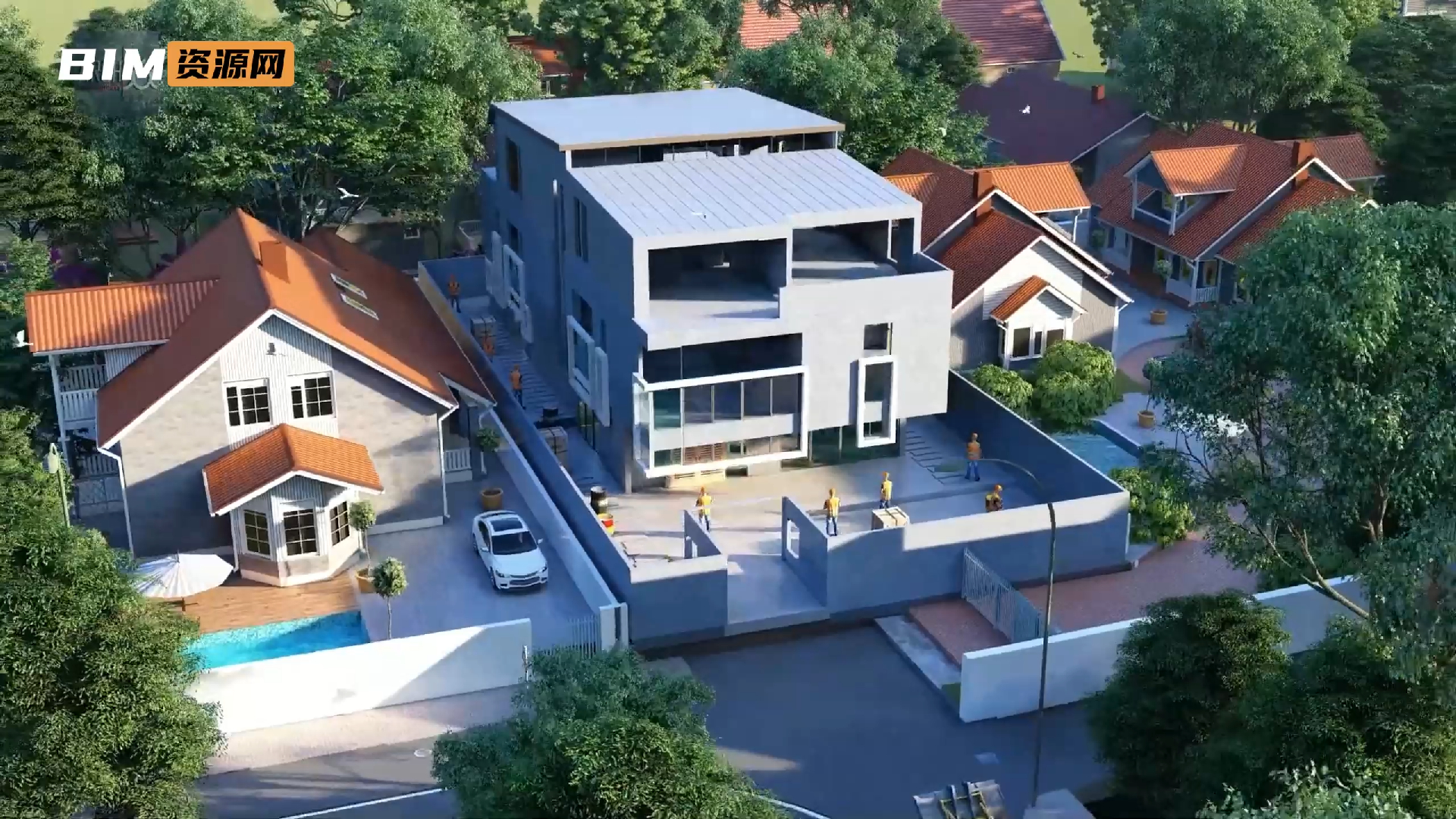 BIM房屋建造动画演示，使用Lumion高质量渲染