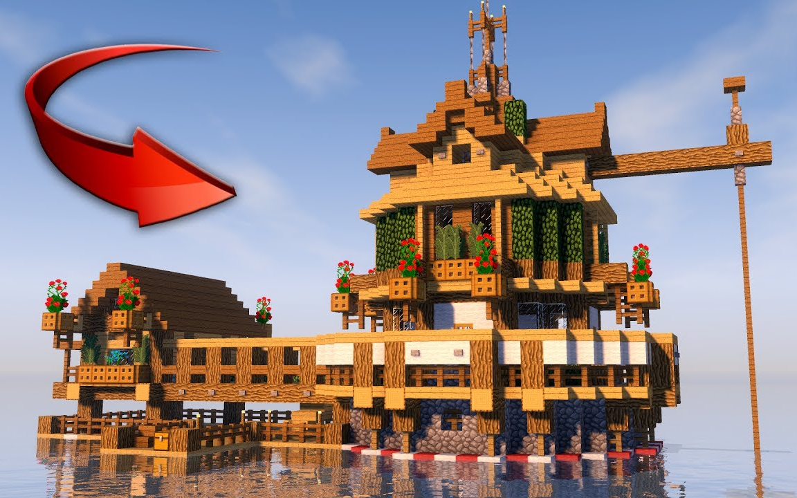 我的世界 水上的生存房子 Survival House In Minecraft On The Water 建筑 教程 哔哩哔哩 つロ干杯 Bilibili