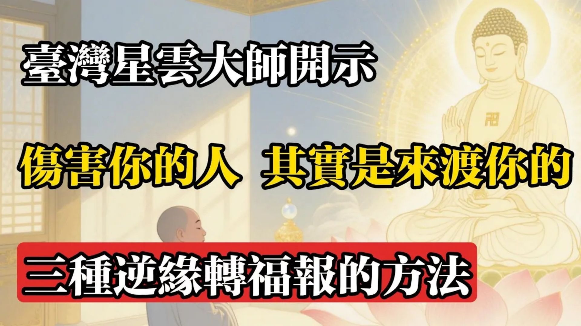 臺灣星雲大師開示：傷害你的人其實是來渡你的，三種逆緣轉福報的方法!#佛教 #佛法 #佛教玄學 #佛教智慧 #佛學知識 #佛學智慧 #修心修行 #佛教文化 #禪悟