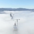 Croatian Pelješac Bridge in the clouds中联重科塔机克罗地亚跨海大桥项目