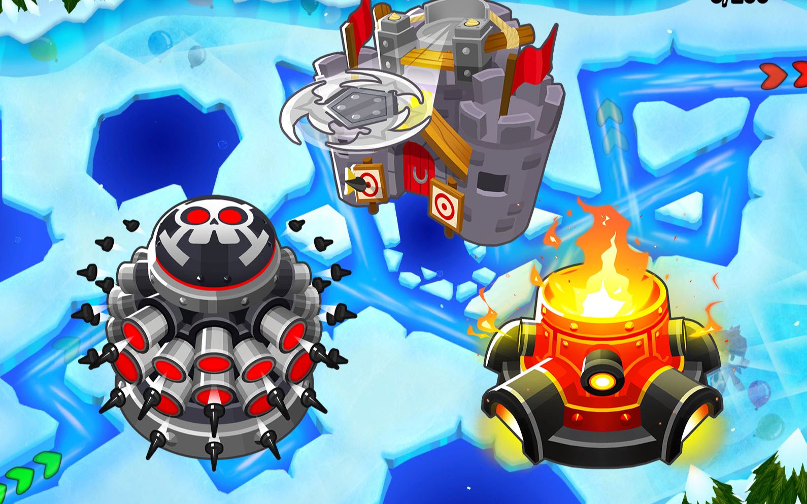 【气球塔防6/btd6】冰冻三尺 chimps/点击(地狱戒指 刺钉区域 初级