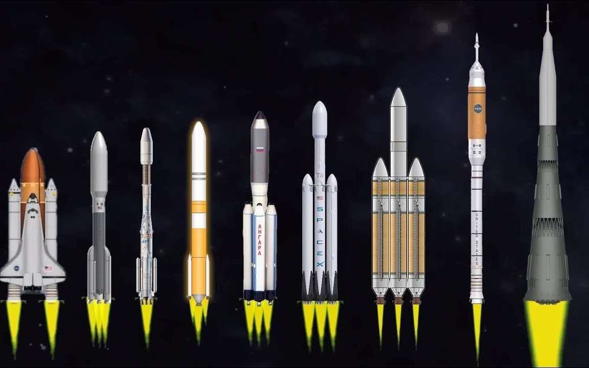 历史上已发射的十大最高太空火箭对比
