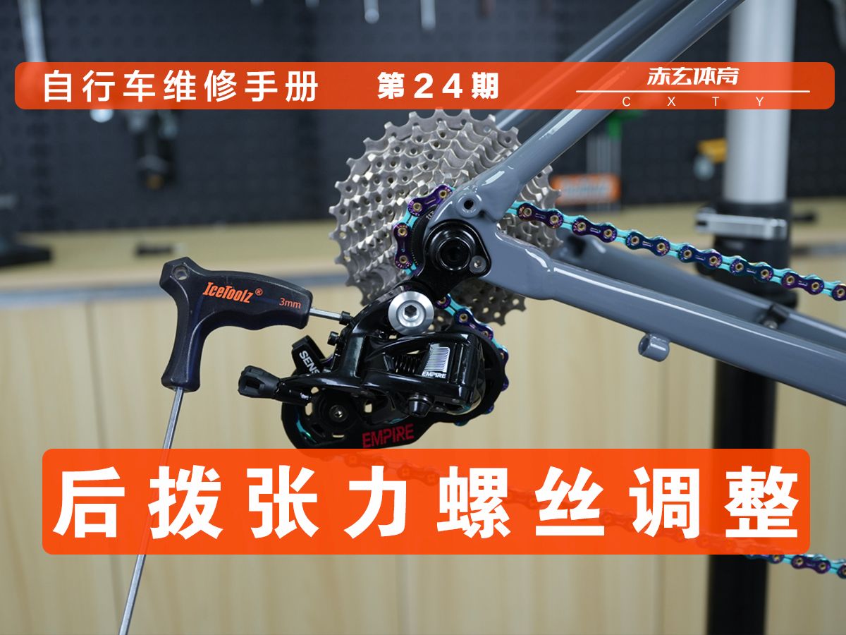 【自行车维修手册】第24期 自行车后拨张力螺丝调试方法