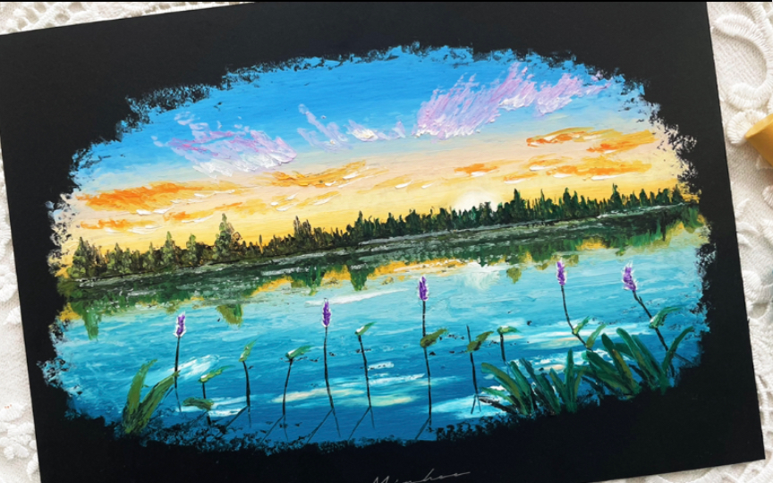 油画棒｜水澈云清·绘画教程视频